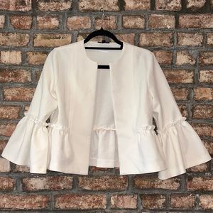 TOPSHOP White Peplum Blazer